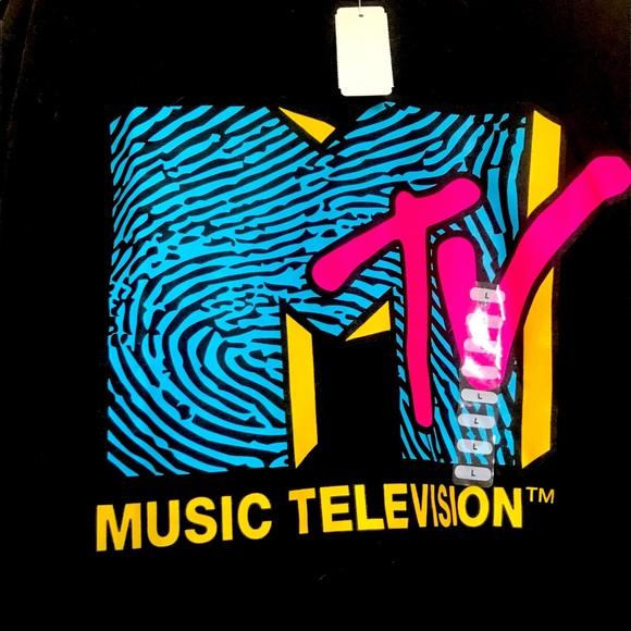 MTV Unisex Neon Retro Graphic Tee, Sz Large - Picture 1 of 11